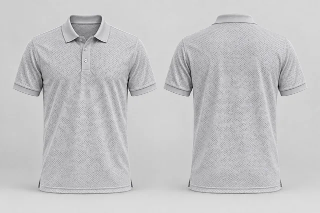 Silver Grey Adult Short Sleeves cool mesh polo