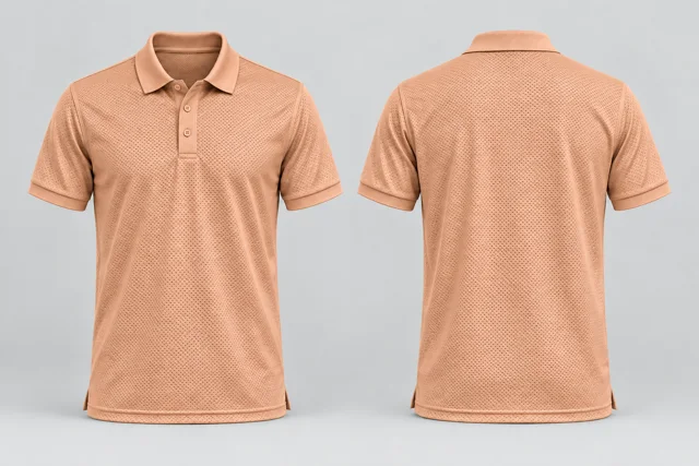 Peach Beige Adult Short Sleeves cool mesh polo