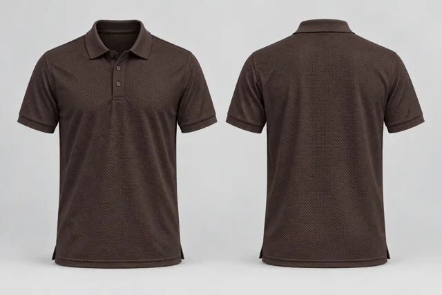 Dark Brown Adult Short Sleeves cool mesh polo