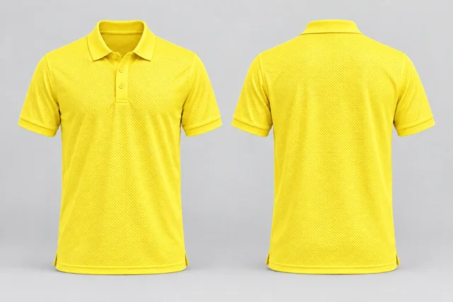 Lemon Yellow Adult Short Sleeves cool mesh polo