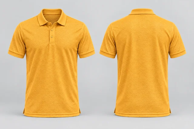 Golden Yellow Adult Short Sleeves cool mesh polo