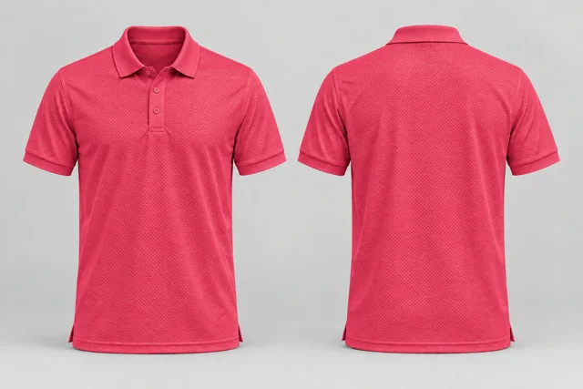 Raspberry Adult Short Sleeves cool mesh polo