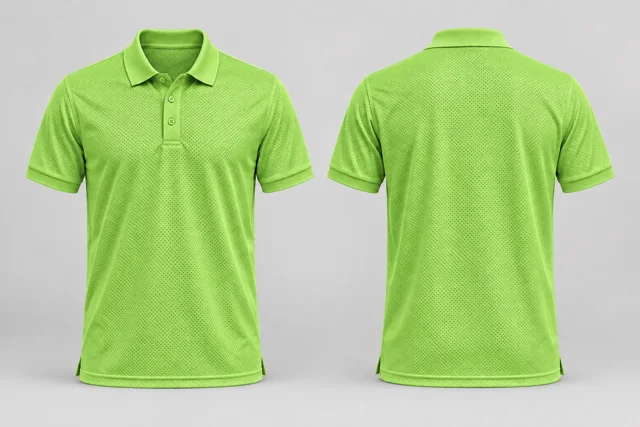 Lime Green Adult Short Sleeves cool mesh polo