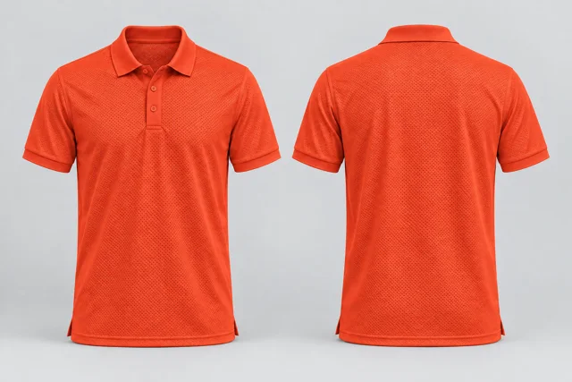 Orange Adult Short Sleeves cool mesh polo
