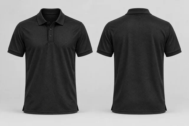 Black Adult Short Sleeves cool mesh polo