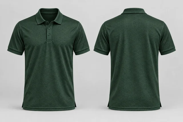 Bottle Green Adult Short Sleeves cool mesh polo
