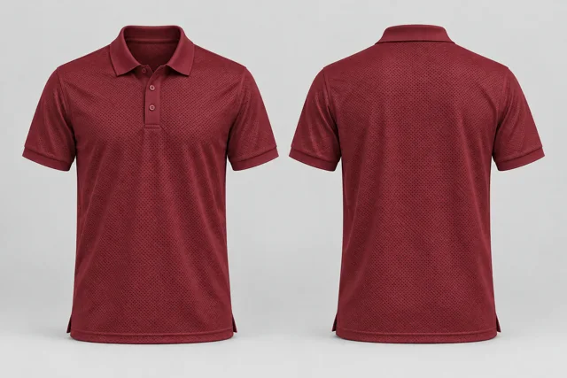 Maroon Adult Short Sleeves cool mesh polo