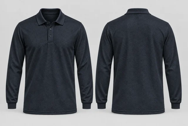 Ink Navy Full Sleeves cool mesh polo