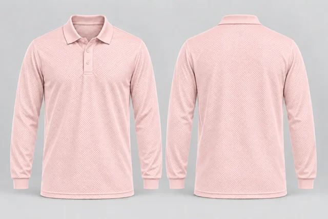 Blush Pink Full Sleeves cool mesh polo