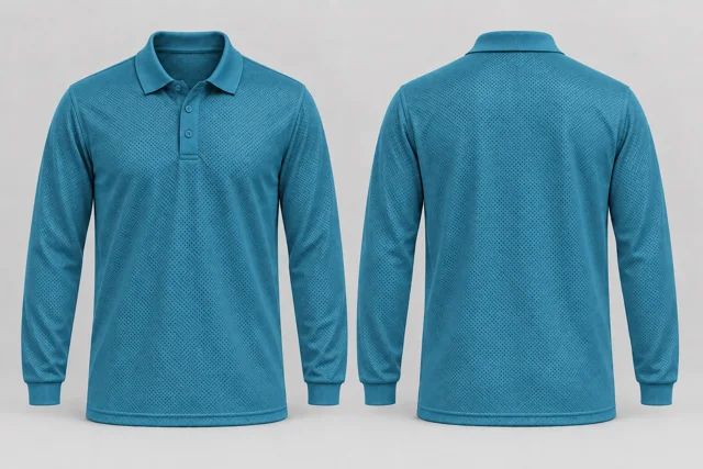 Petrol Teal Full Sleeves cool mesh polo
