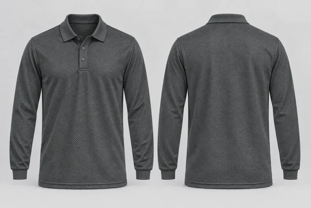 Charcoal Grey Full Sleeves cool mesh polo