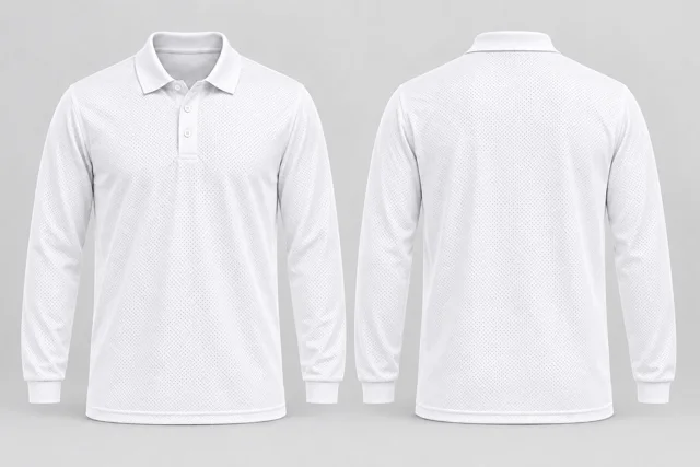 Fine White Full Sleeves cool mesh polo