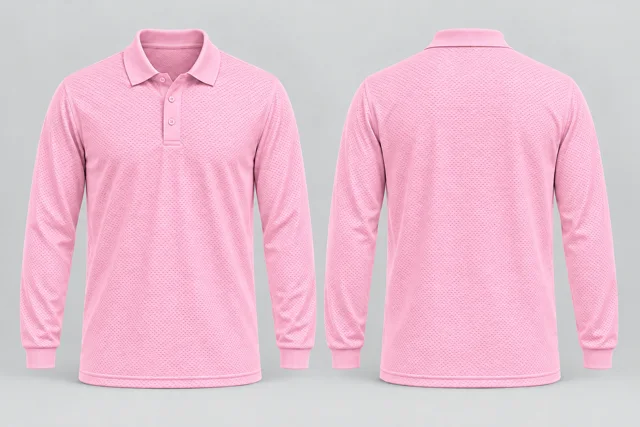 Pink Full Sleeves cool mesh polo