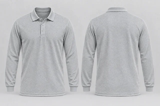 Silver Grey Full Sleeves cool mesh polo