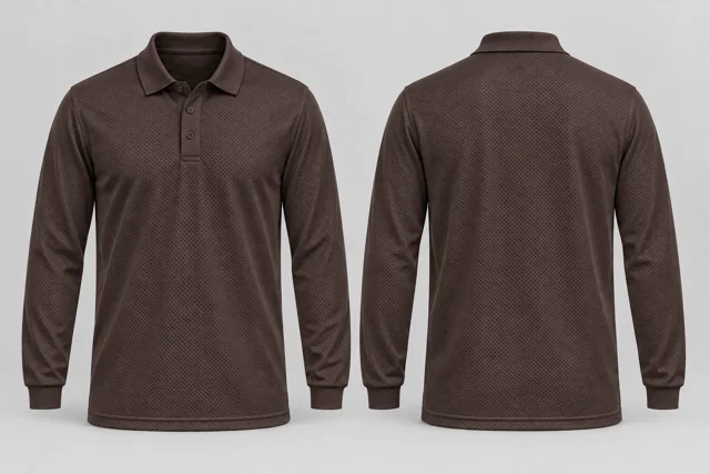 Dark Brown Full Sleeves cool mesh polo