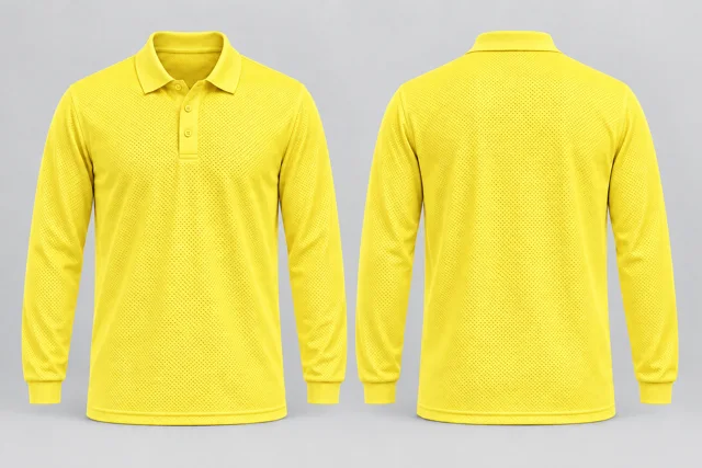 Lemon Yellow Full Sleeves cool mesh polo