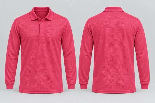 Raspberry Full Sleeves cool mesh polo