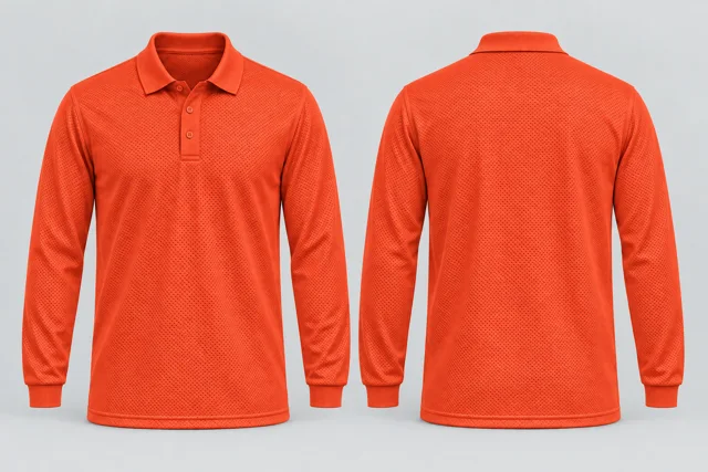 Orange Full Sleeves cool mesh polo