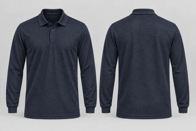 Dark Navy Full Sleeves cool mesh polo
