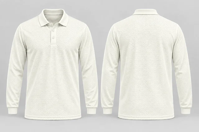 Cool Ivory Full Sleeves cool mesh polo