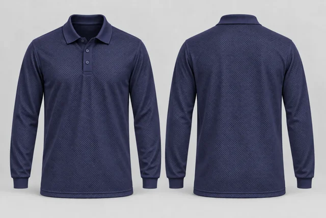 Deep Blue Full Sleeves cool mesh polo