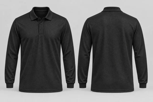 Black Full Sleeves cool mesh polo