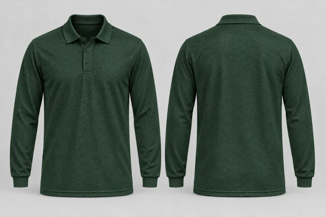 Bottle Green Full Sleeves cool mesh polo