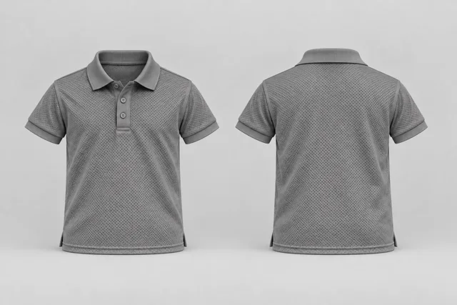 Mid Grey Kids Short Sleeves cool mesh polo