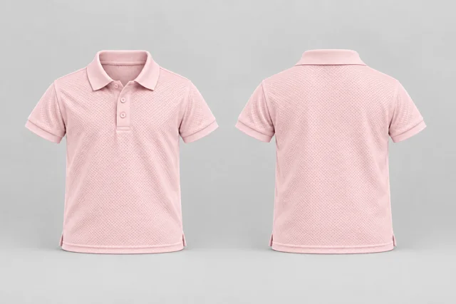 Blush Pink Kids Short Sleeves cool mesh polo