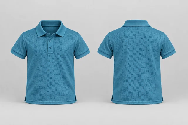 Petrol Teal Kids Short Sleeves cool mesh polo
