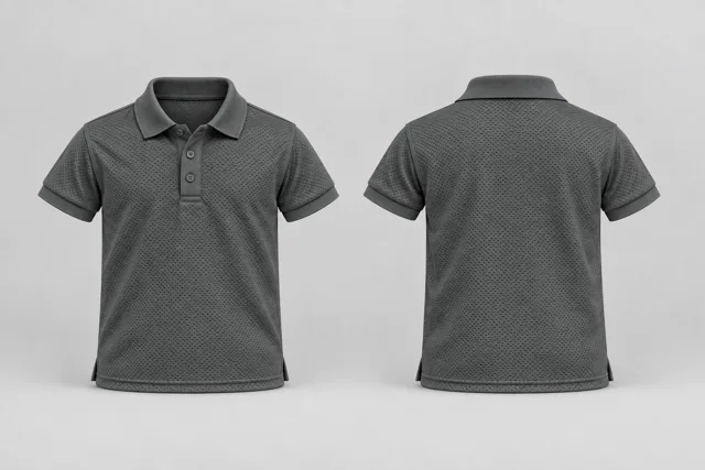 Charcoal Grey Kids Short Sleeves cool mesh polo