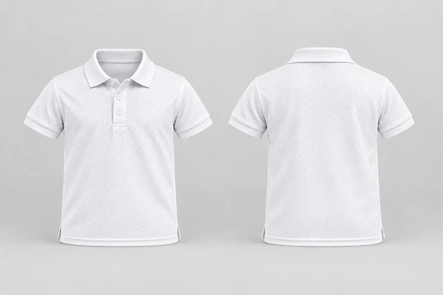 Fine White Kids Short Sleeves cool mesh polo