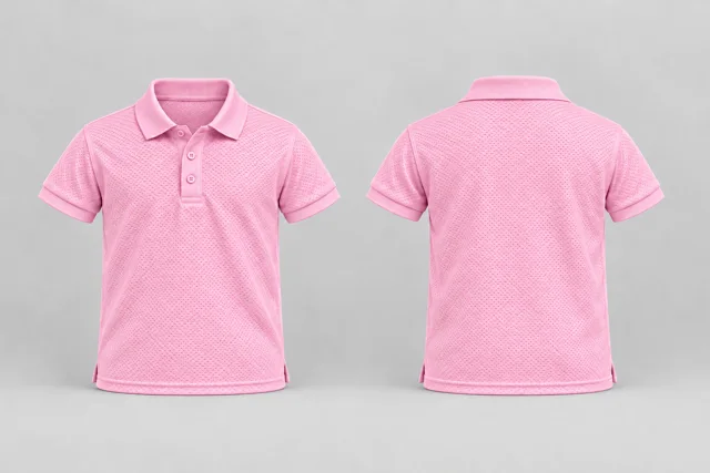 Pink Kids Short Sleeves cool mesh polo