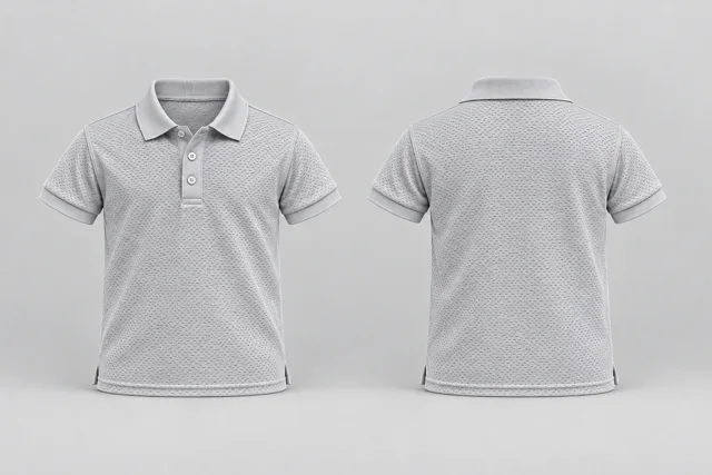 Silver Grey Kids Short Sleeves cool mesh polo