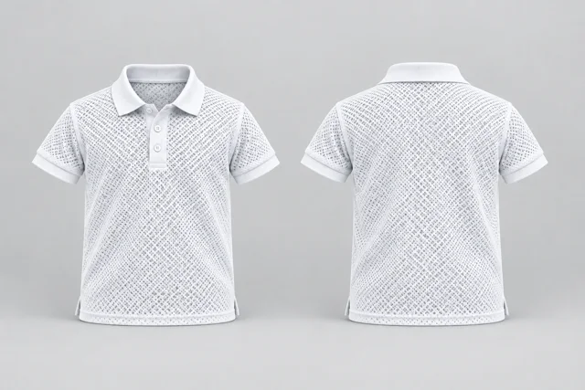 Open White Kids Short Sleeves cool mesh polo