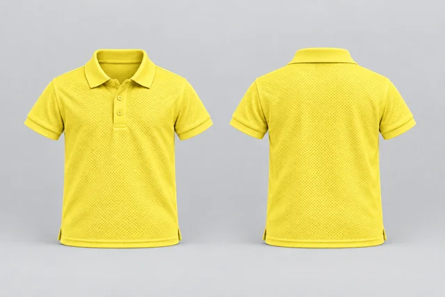 Lemon Yellow Kids Short Sleeves cool mesh polo