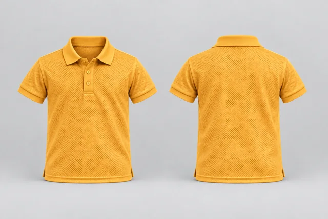 Golden Yellow Kids Short Sleeves cool mesh polo
