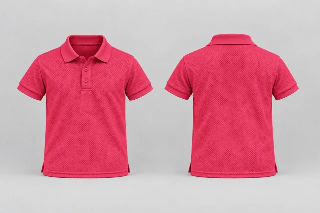 Raspberry Kids Short Sleeves cool mesh polo
