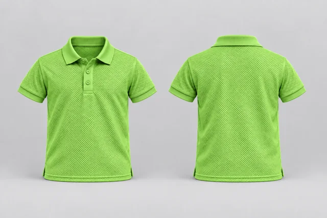 Lime Green Kids Short Sleeves cool mesh polo
