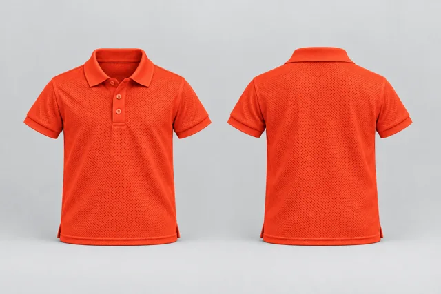 Orange Kids Short Sleeves cool mesh polo