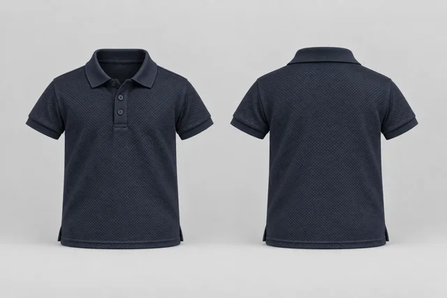 Dark Navy Kids Short Sleeves cool mesh polo