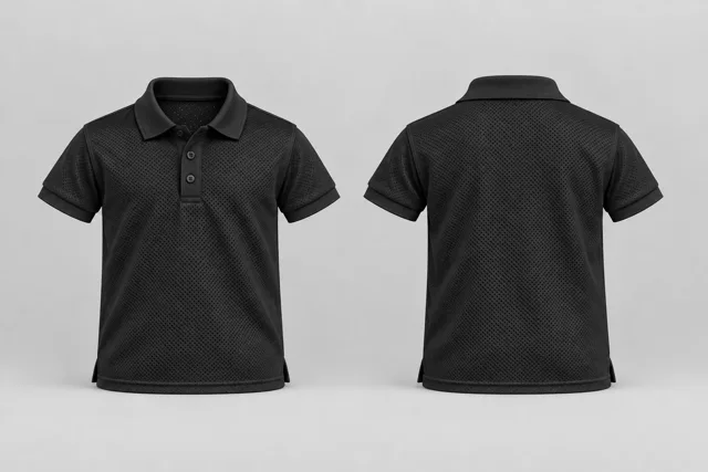 Black Kids Short Sleeves cool mesh polo