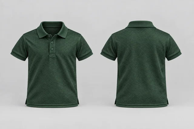 Bottle Green Kids Short Sleeves cool mesh polo