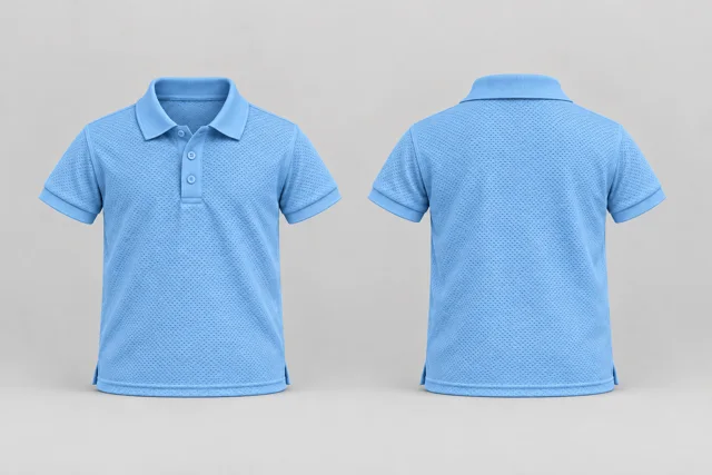 Sky Blue Kids Short Sleeves cool mesh polo