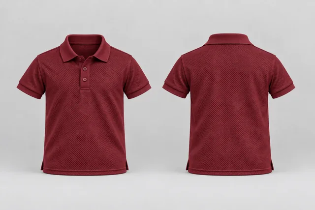 Maroon Kids Short Sleeves cool mesh polo