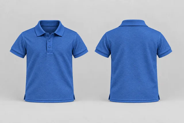 Royal Blue Kids Short Sleeves cool mesh polo