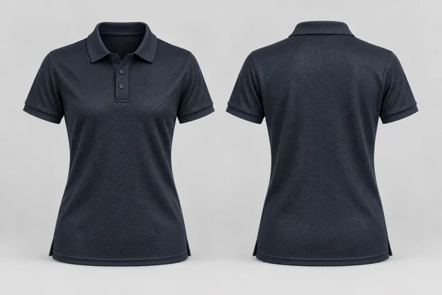 Ink Navy Women Short Sleeves cool mesh polo