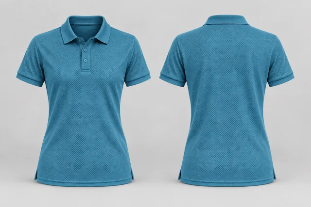 Petrol Teal Women Short Sleeves cool mesh polo