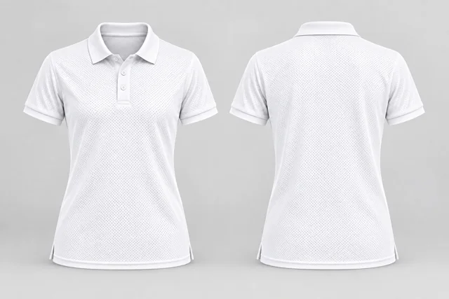 Fine White Women Short Sleeves cool mesh polo