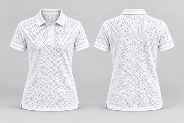 Open White Women Short Sleeves cool mesh polo